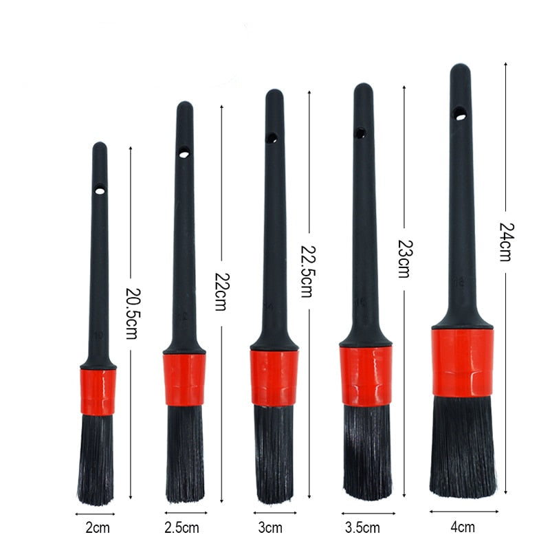5 Pcs Kit de Pincéis Internos Detalhamento Automotivo