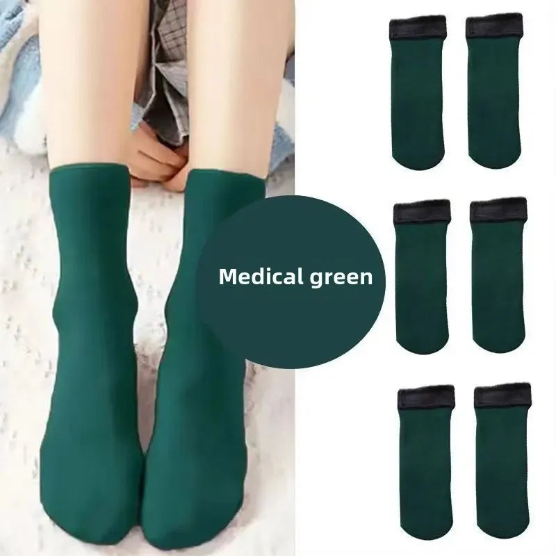 Meias Térmicas de Inverno para homens e mulheres forrado de lã engrossado