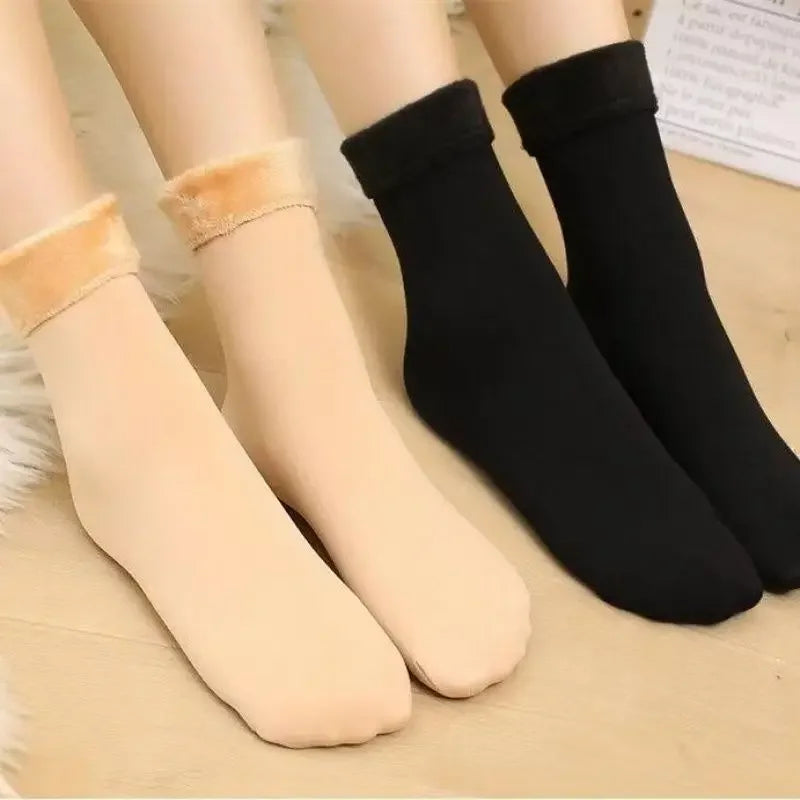 Meias Térmicas de Inverno para homens e mulheres forrado de lã engrossado