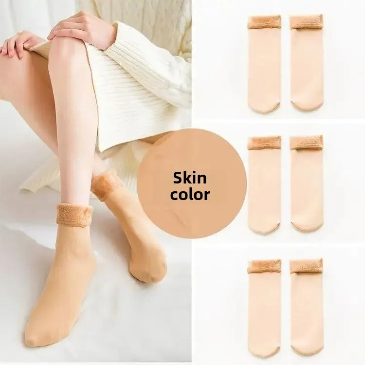 Meias Térmicas de Inverno para homens e mulheres forrado de lã engrossado