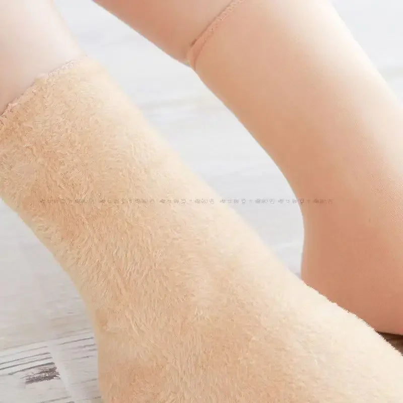 Meias Térmicas de Inverno para homens e mulheres forrado de lã engrossado