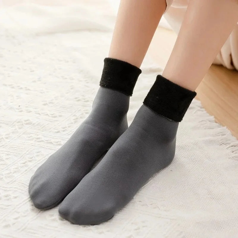 Meias Térmicas de Inverno para homens e mulheres forrado de lã engrossado