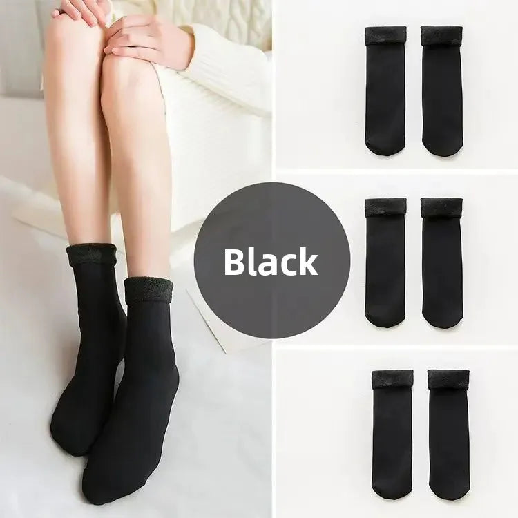 Meias Térmicas de Inverno para homens e mulheres forrado de lã engrossado