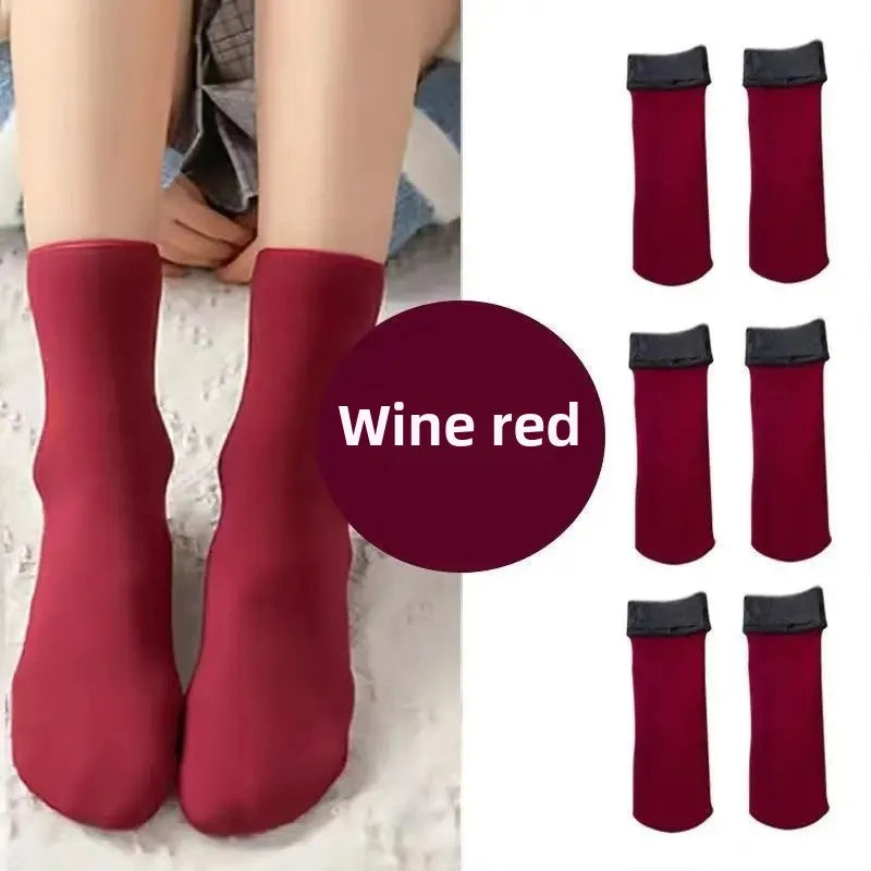 Meias Térmicas de Inverno para homens e mulheres forrado de lã engrossado