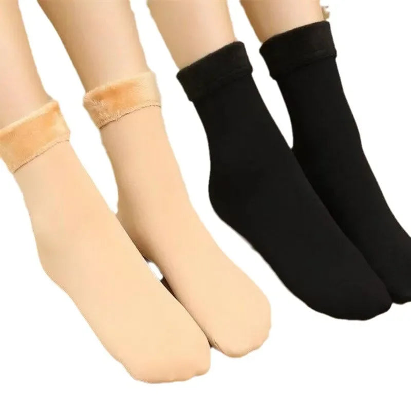 Meias Térmicas de Inverno para homens e mulheres forrado de lã engrossado